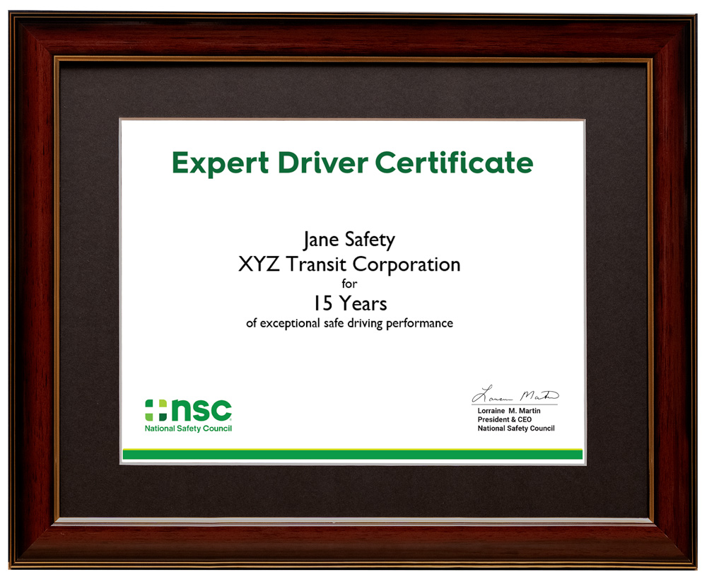 Expert Driver Certificate Wood Frame