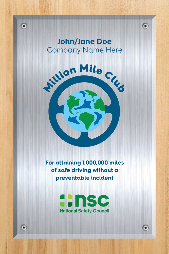 1 Mill Mile Club Plaque