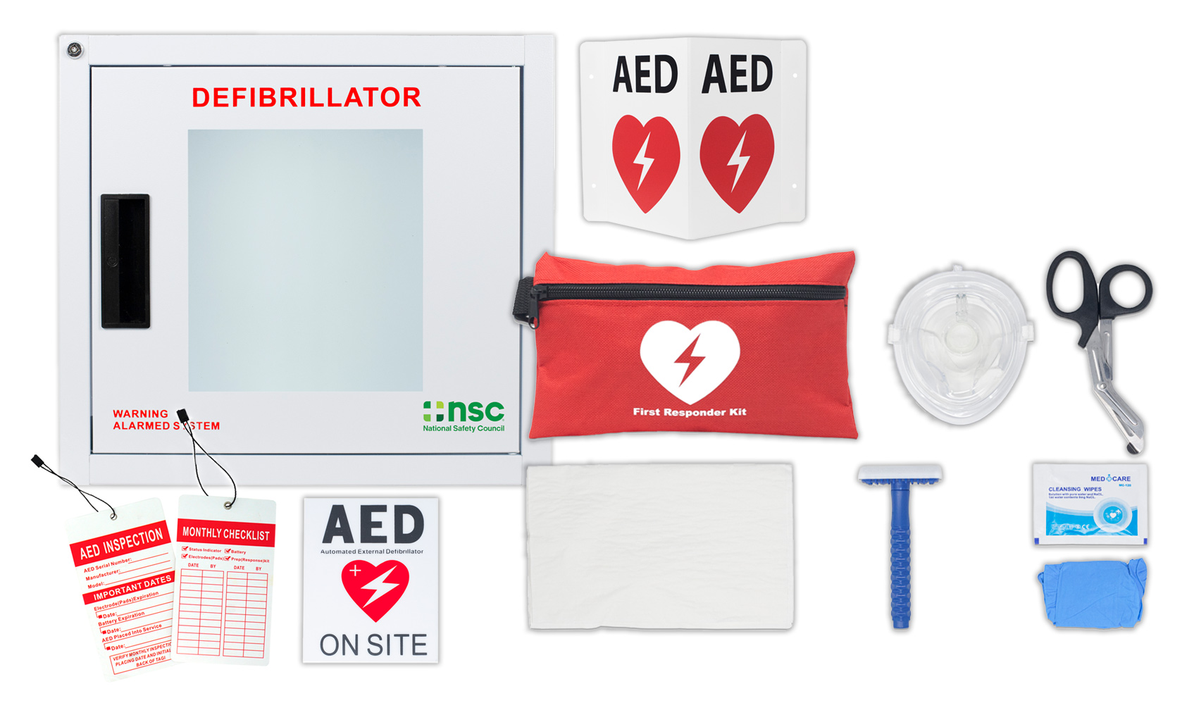 AED Cabinet Accessory Bundle - Alarmed