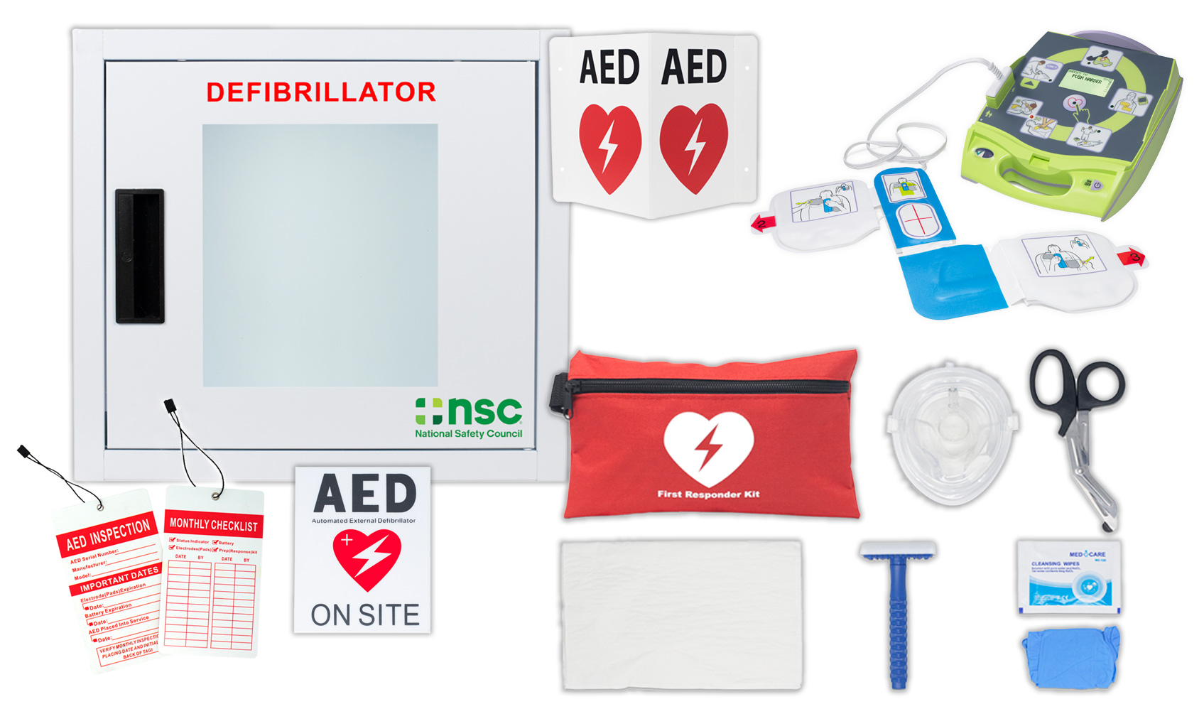 Zoll AED Plus Semi-Automatic AED with Non-Alarmed Cabinet Bundle