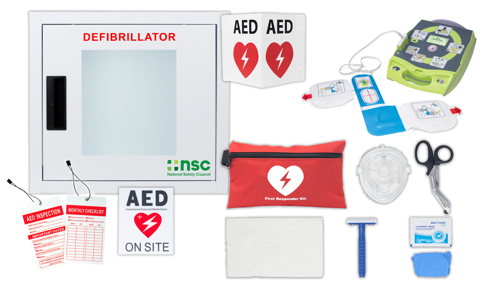 Zoll AED Plus Fully-Automatic AED with Non-Alarmed Cabinet Bundle