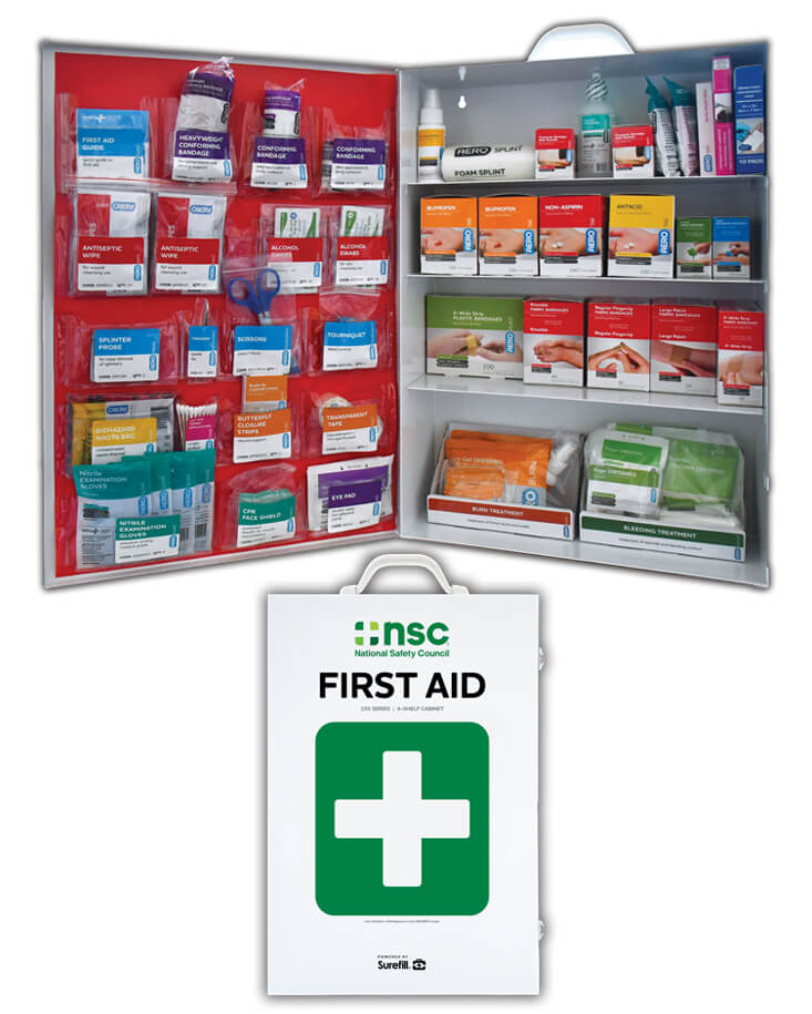 First Aid Kit Metal Cabinet B - 4-Shelf